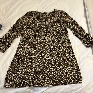 J. CREW FACTORY Dress Long Sleeve Leopard Print size 10